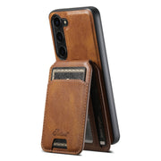 For Samsung Galaxy S24 5G Suteni H15  Oil Eax Leather Detachable Wallet Back Phone Case(Khaki)