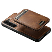 For Samsung Galaxy S24 5G Suteni H15  Oil Eax Leather Detachable Wallet Back Phone Case(Khaki)