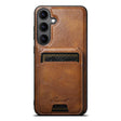 For Samsung Galaxy S25+ 5G Suteni H15  Oil Eax Leather Detachable Wallet Back Phone Case(Brown) - Galaxy S25+ 5G Cases by Suteni | Online Shopping South Africa | PMC TechLife | Buy Now Pay Later Mobicred