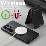 For Samsung Galaxy S25 5G Suteni H15  Oil Eax Leather Detachable Wallet Back Phone Case(Black)