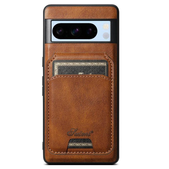 For Google Pixel 8 Pro Suteni H15 Oil Eax Leather Detachable Wallet Back Phone Case(Brown)