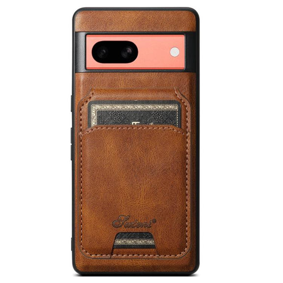 For Google Pixel 7a Suteni H15 Oil Eax Leather Detachable Wallet Back Phone Case(Brown)