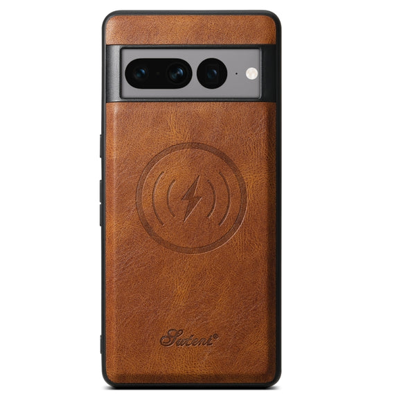 For Google Pixel 7 Pro Suteni H15 Oil Eax Leather Detachable Wallet Back Phone Case(Brown)