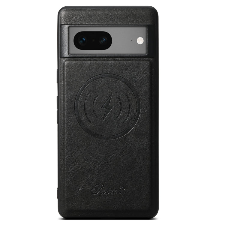 For Google Pixel 7 Suteni H15 Oil Eax Leather Detachable Wallet Back Phone Case(Black)