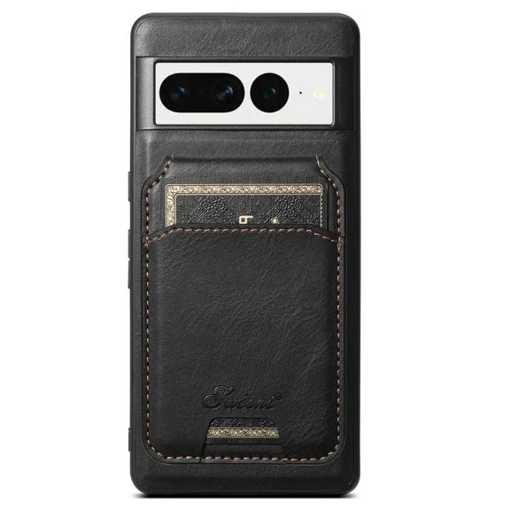 For Google Pixel 7 Suteni H15 Oil Eax Leather Detachable Wallet Back Phone Case(Black)