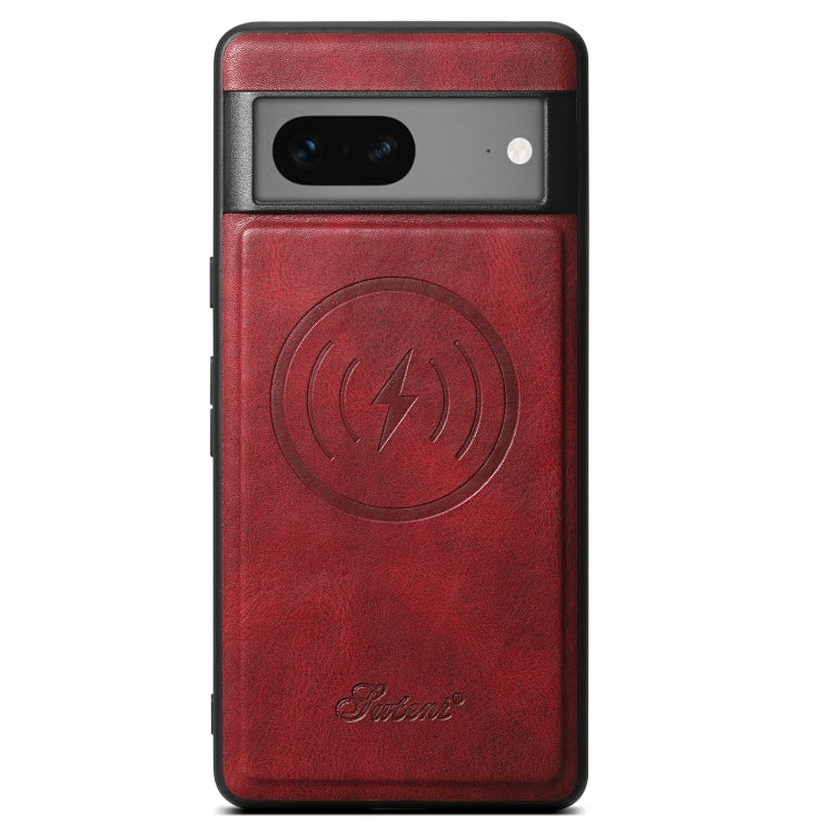 For Google Pixel 7 Suteni H15 Oil Eax Leather Detachable Wallet Back Phone Case(Red)