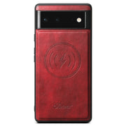 For Google Pixel 6a Suteni H15 Oil Eax Leather Detachable Wallet Back Phone Case(Red)