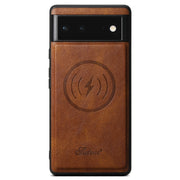 For Google Pixel 6 Pro Suteni H15 Oil Eax Leather Detachable Wallet Back Phone Case(Brown)