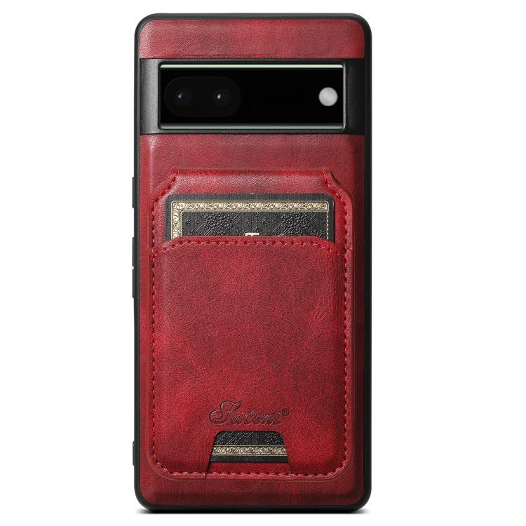 For Google Pixel 6 Pro Suteni H15 Oil Eax Leather Detachable Wallet Back Phone Case(Red)