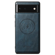 For Google Pixel 6 Pro Suteni H15 Oil Eax Leather Detachable Wallet Back Phone Case(Blue)