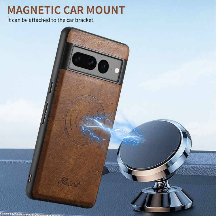 For Google Pixel 6 Suteni H15 Oil Eax Leather Detachable Wallet Back Phone Case(Khaki)