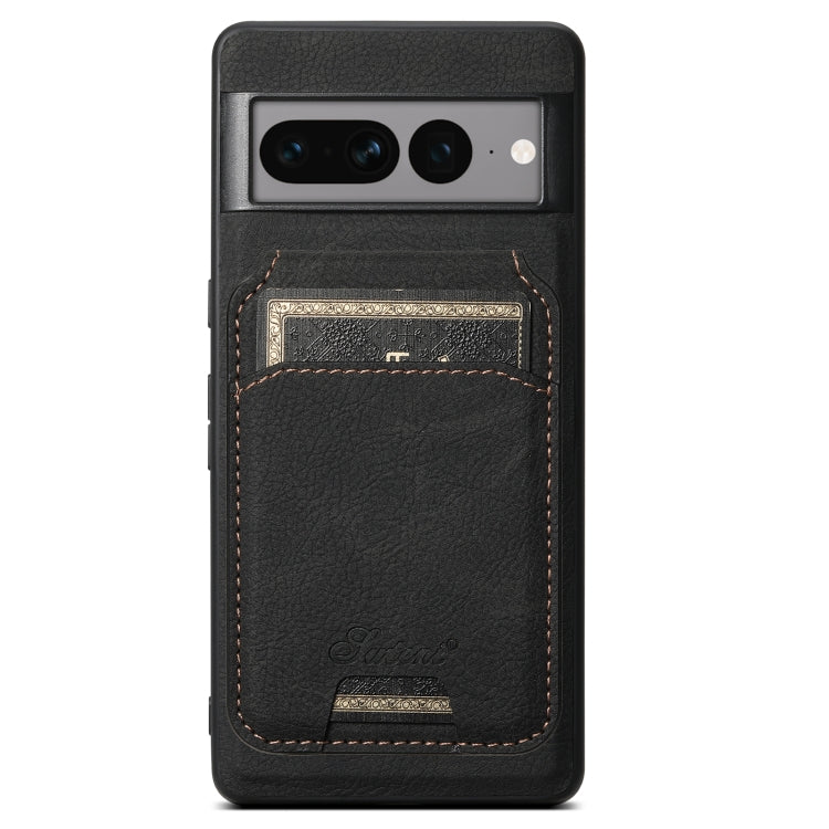 For Google Pixel 8 Suteni H16 Litchi Texture Leather Detachable Wallet Back Phone Case(Black)