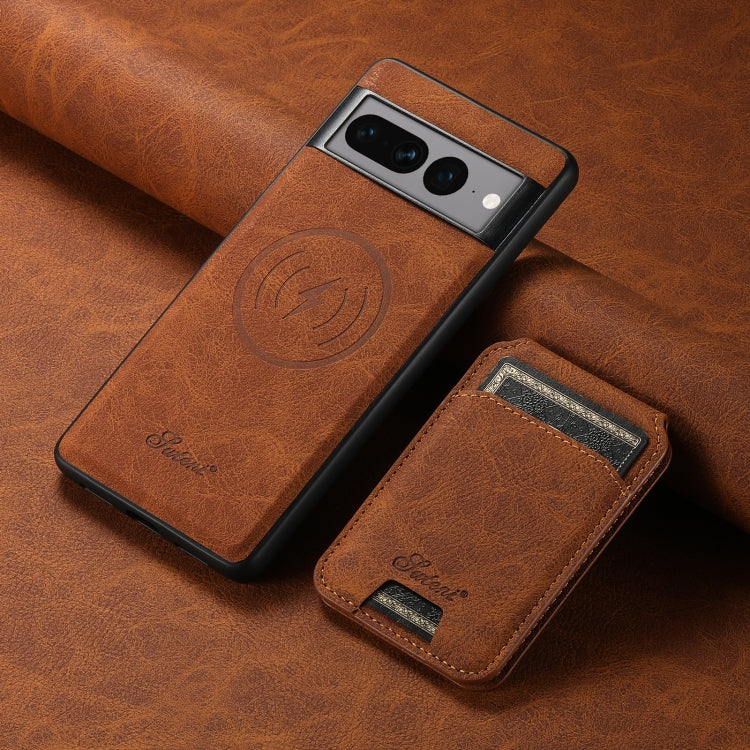 For Google Pixel 7 Pro Suteni H16 Litchi Texture Leather Detachable Wallet Back Phone Case(Blue)