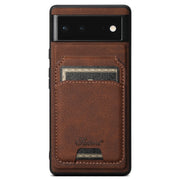 For Google Pixel 6 Pro Suteni H16 Litchi Texture Leather Detachable Wallet Back Phone Case(Brown)