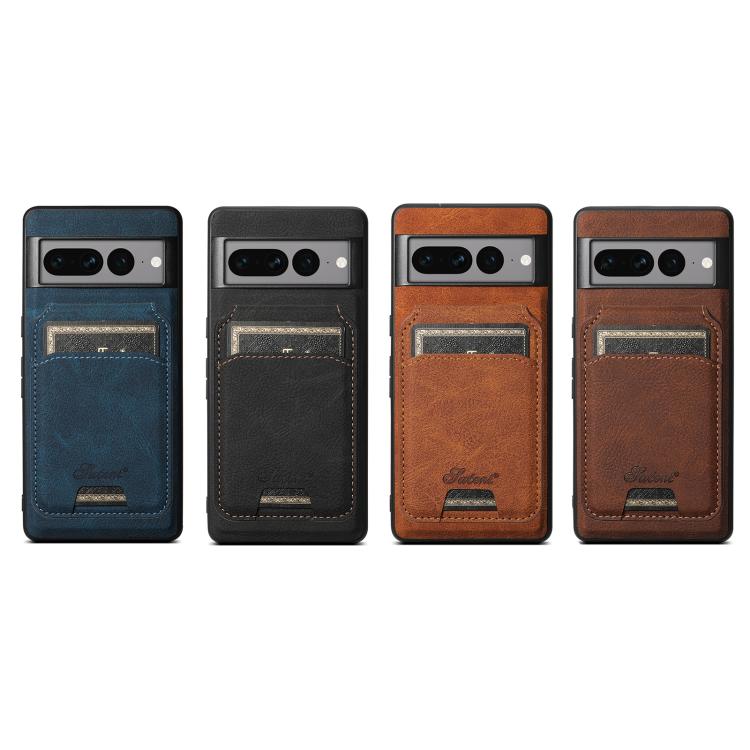 For Google Pixel 6 Pro Suteni H16 Litchi Texture Leather Detachable Wallet Back Phone Case(Khaki)