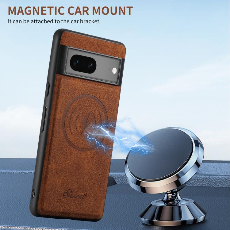 For Google Pixel 7a Suteni H16 Litchi Texture Leather Detachable Wallet Back Phone Case(Black)