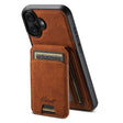 For iPhone 16 Suteni H16 Litchi Texture Leather Detachable Wallet Back Phone Case(Khaki) - free shipping - PMC Jewellery - Order now!