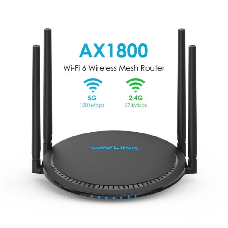 WAVLINK WN531AX2 AX1800 Dual Band Gigabit Wireless Internet Router WiFi 6 Repeater, Plug:UK Plug