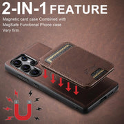 For Samsung Galaxy S25 Ultra 5G Suteni H16 Litchi Texture Leather Detachable Wallet Back Phone Case(Brown)