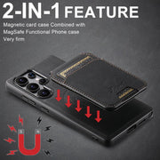 For Samsung Galaxy S25 5G Suteni H16 Litchi Texture Leather Detachable Wallet Back Phone Case(Black)
