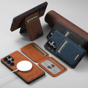 For Samsung Galaxy S25+ 5G Suteni H16 Litchi Texture Leather Detachable Wallet Back Phone Case(Khaki)