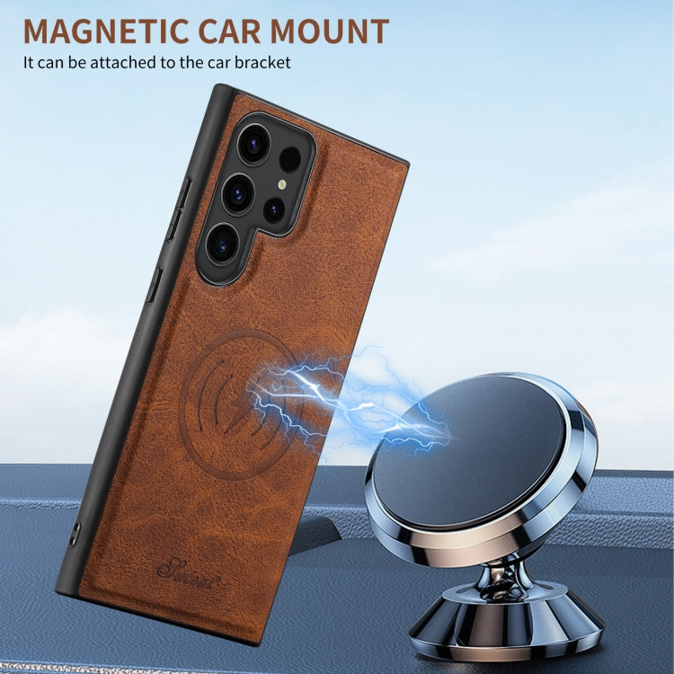 For Samsung Galaxy S24+ 5G Suteni H16 Litchi Texture Leather Detachable Wallet Back Phone Case(Khaki)