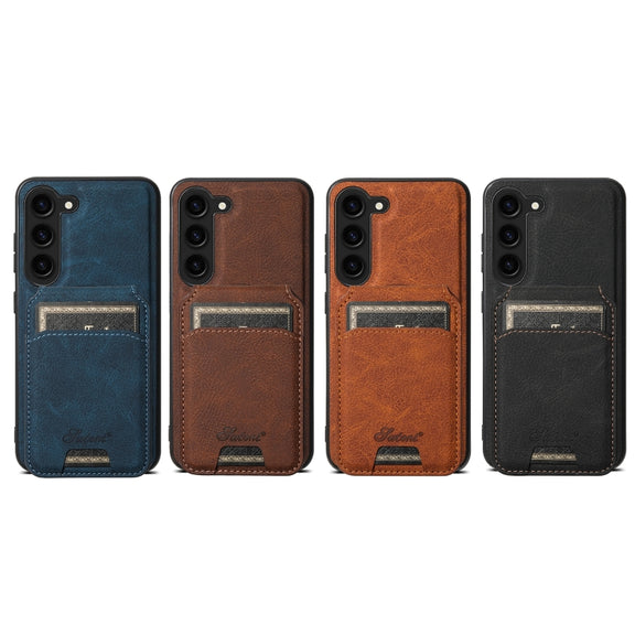 For Samsung Galaxy S24 5G Suteni H16 Litchi Texture Leather Detachable Wallet Back Phone Case(Blue)