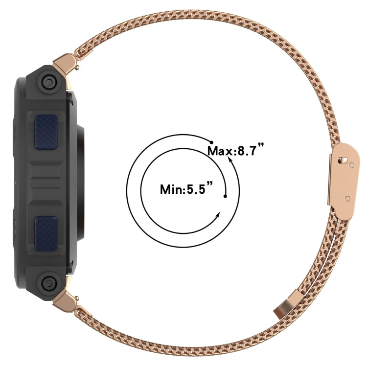 For Amazfit Active Edge A2212 Milan Mesh Single Buckle Watch Band(Rose Gold)