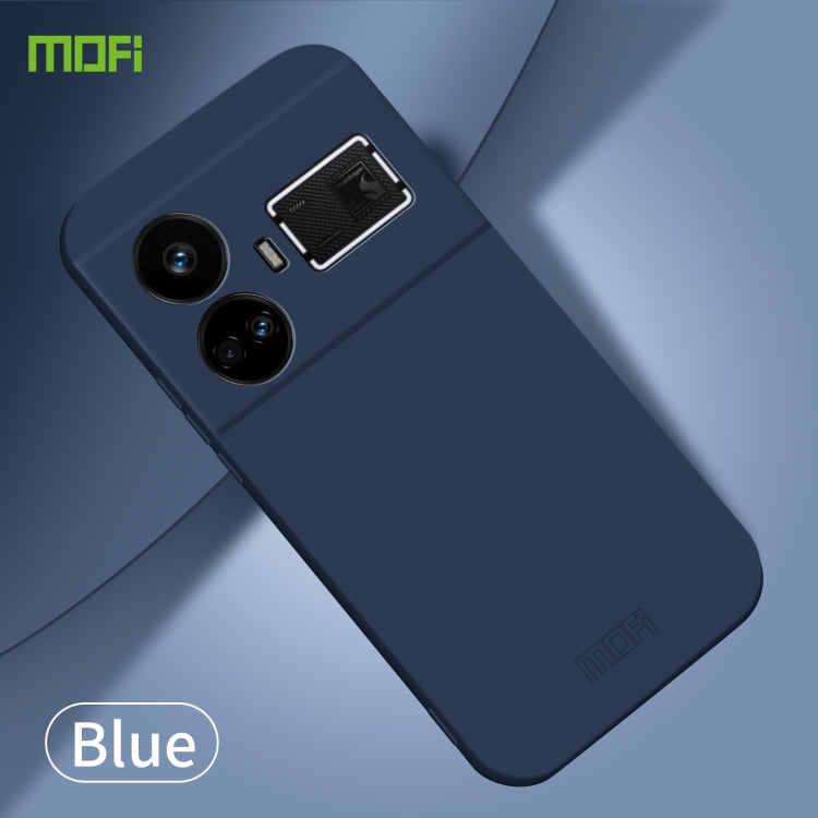 For Realme GT5 MOFI Qin Series Skin Feel All-inclusive PC Phone Case(Blue)