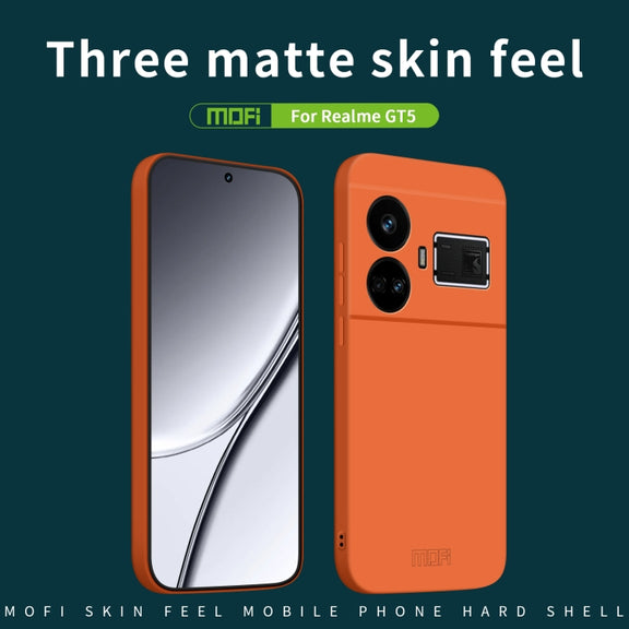 For Realme GT5 MOFI Qin Series Skin Feel All-inclusive PC Phone Case(Blue)