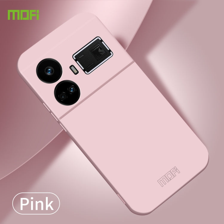 For Realme GT5 MOFI Qin Series Skin Feel All-inclusive PC Phone Case(Pink)