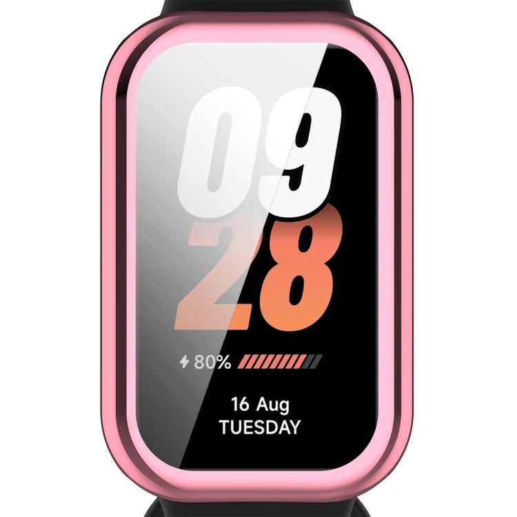 For Xiaomi Smart Band 8 Active Full Package TPU Electroplated Watch Protective Case(Pink)