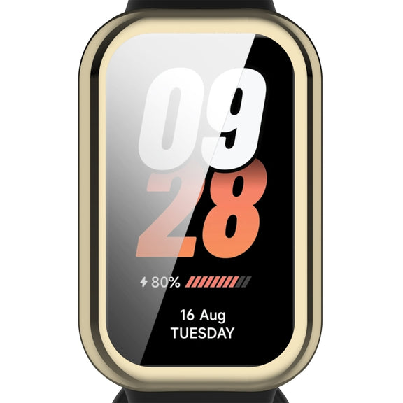 For Xiaomi Smart Band 8 Active Full Package TPU Electroplated Watch Protective Case(Light Gold)