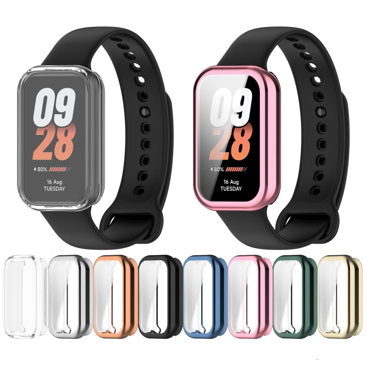 For Xiaomi Smart Band 8 Active Full Package TPU Electroplated Watch Protective Case(Blue)