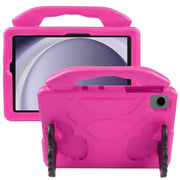 For Samsung Galaxy Tab A9+ 10.95 2023 Thumb Bracket EVA Shockproof Tablet Case(Rose Red)