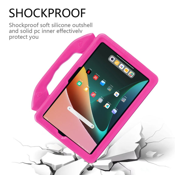 For Samsung Galaxy Tab A9+ 10.95 2023 Thumb Bracket EVA Shockproof Tablet Case(Rose Red)