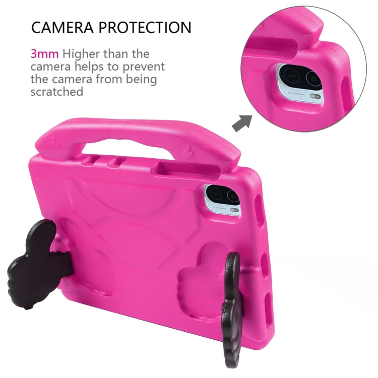 For Samsung Galaxy Tab A9+ 10.95 2023 Thumb Bracket EVA Shockproof Tablet Case(Rose Red)