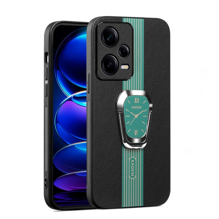 For Redmi Note 12 Pro 5G Global Magnetic Litchi Leather Back Phone Case with Holder(Green)