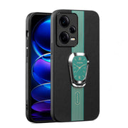 For Redmi Note 12 Pro 5G Global Magnetic Litchi Leather Back Phone Case with Holder(Green)