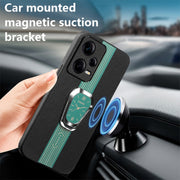 For Redmi Note 12 Pro 5G Global Magnetic Litchi Leather Back Phone Case with Holder(Green)