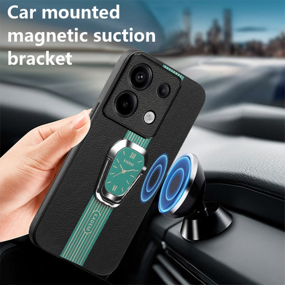 For Xiaomi Redmi Note 13 / 13 Pro Magnetic Litchi Leather Back Phone Case with Holder(Green)