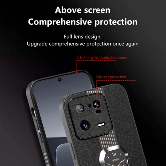 For Xiaomi 13 Pro Magnetic Litchi Leather Back Phone Case with Holder(Black)