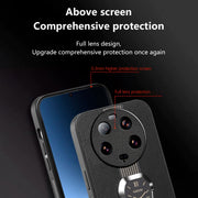 For Xiaomi 13 Ultra Magnetic Litchi Leather Back Phone Case with Holder(Orange)