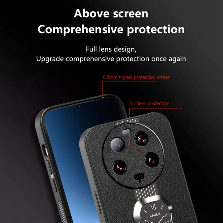 For Xiaomi 13 Ultra Magnetic Litchi Leather Back Phone Case with Holder(Orange)