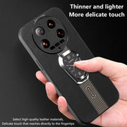 For Xiaomi 14 Ultra Magnetic Litchi Leather Back Phone Case with Holder(Orange)