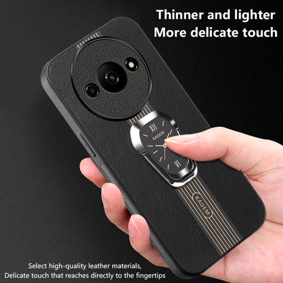 For Xiaomi Redmi A3 Magnetic Litchi Leather Back Phone Case with Holder(Green)
