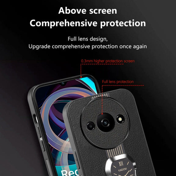 For Xiaomi Redmi A3 Magnetic Litchi Leather Back Phone Case with Holder(Green)