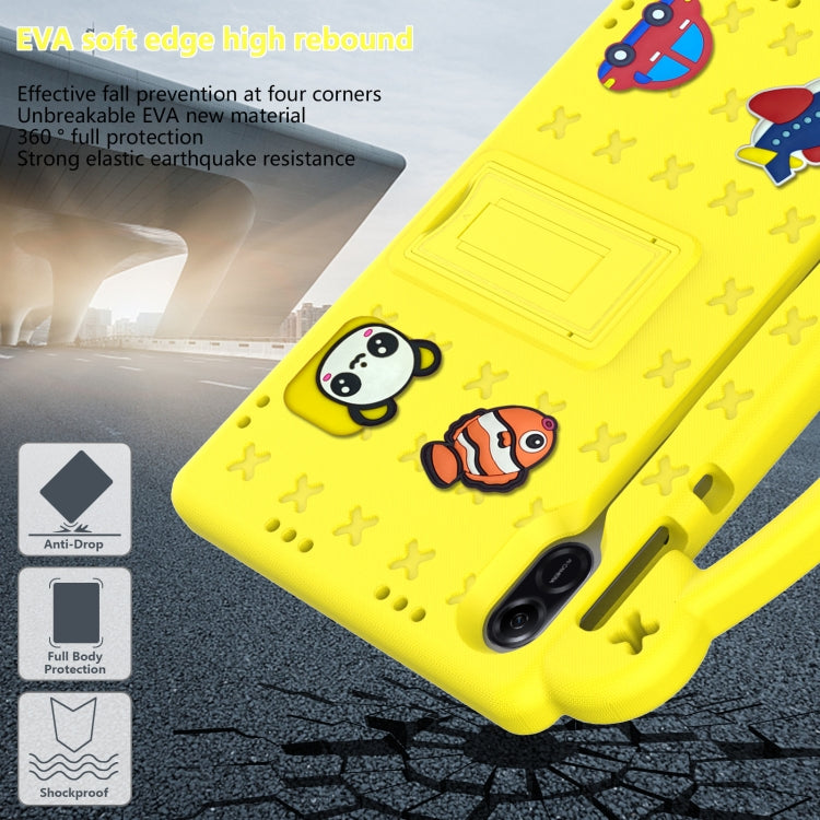 For Honor Pad X9 / X9 2024 Handle Kickstand Children EVA Shockproof Tablet Case(Yellow)