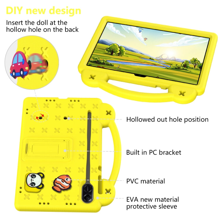 For Honor Pad X9 / X9 2024 Handle Kickstand Children EVA Shockproof Tablet Case(Yellow)
