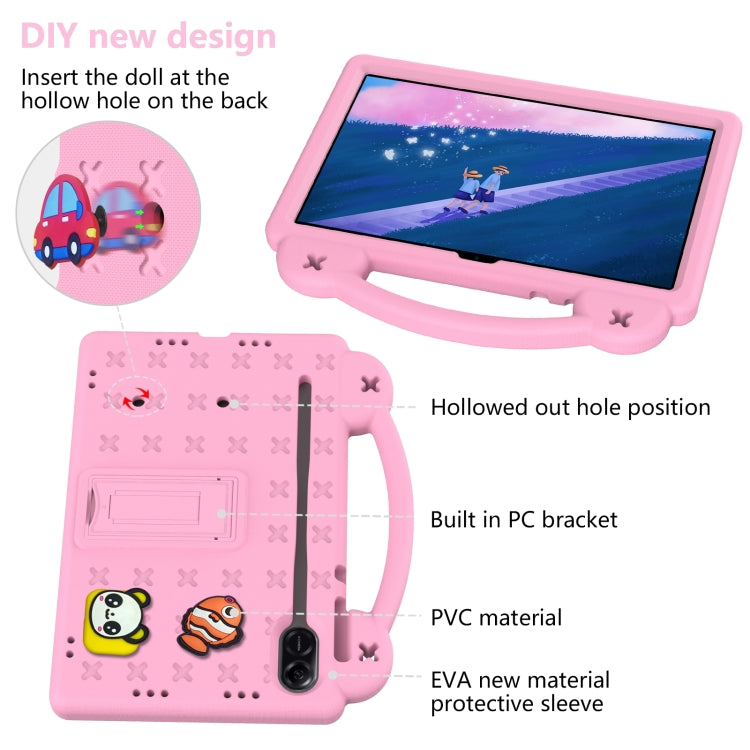 For Honor X8 Pro 11.5 Handle Kickstand Children EVA Shockproof Tablet Case(Pink)